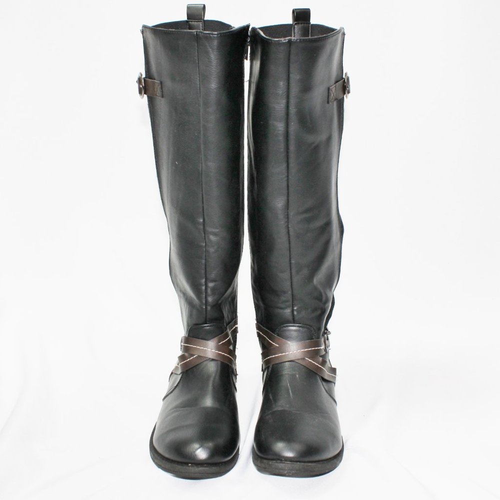 Women’s Black & Brown Riding Boots (size: 7.5)